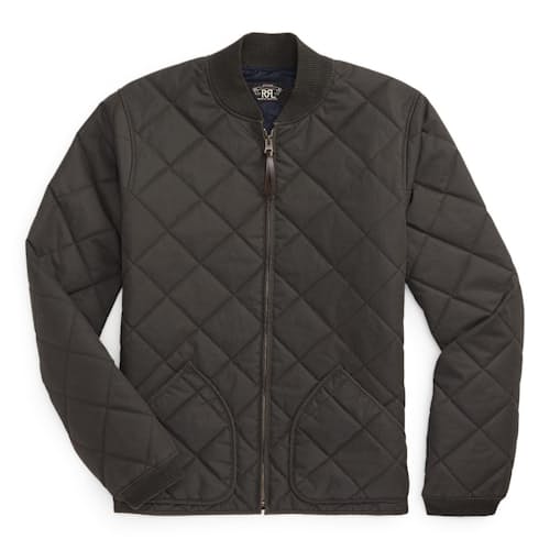 laydown image of Benton Quilted Bomber Jacket