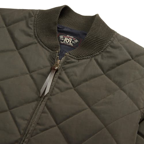laydown image of Benton Quilted Bomber Jacket