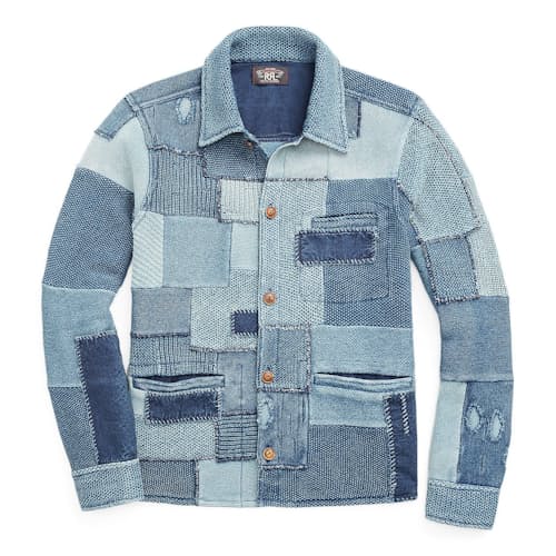 laydown image of Blend Patchwork Sweater Jacket