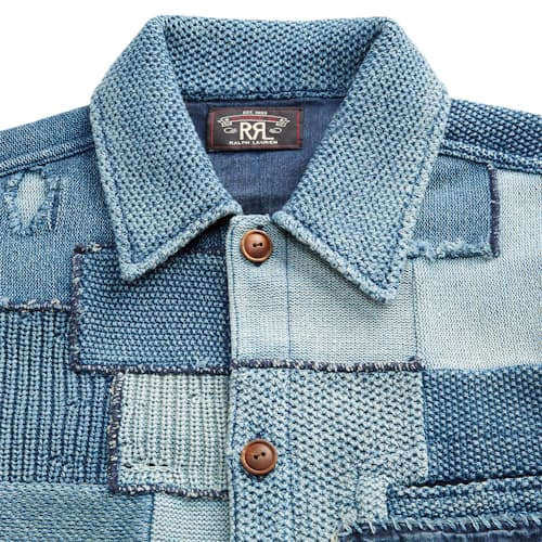 laydown image of Blend Patchwork Sweater Jacket