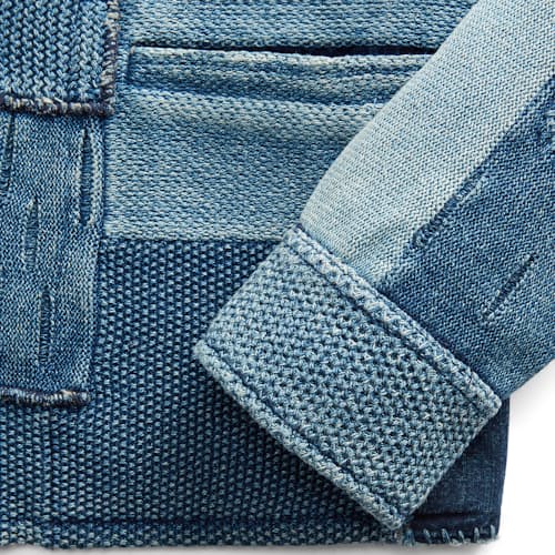 lifestyle image of Blend Patchwork Sweater Jacket
