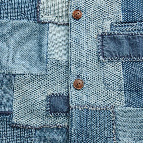 lifestyle image of Blend Patchwork Sweater Jacket