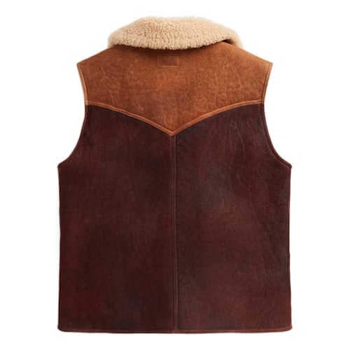 laydown image of Dalton Shearling Leather Vest
