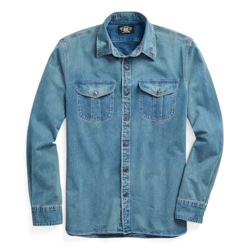 laydown image of Dockman Denim Workshirt