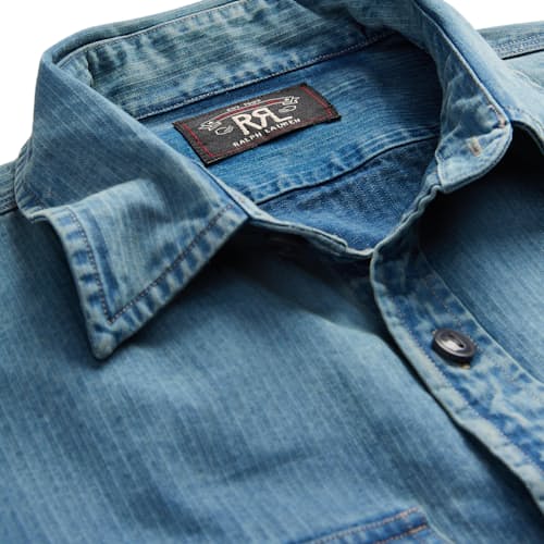 laydown detail image of Dockman Denim Workshirt