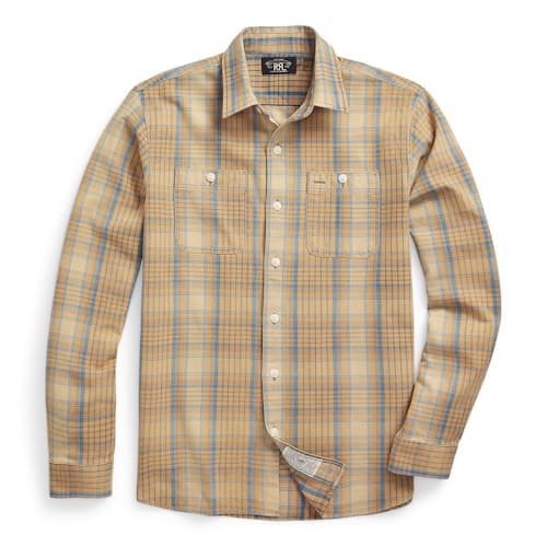 laydown image of Canvas Plaid Farrell Workshirt
