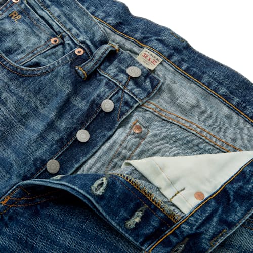 lifestyle image of Slim Fit Selvedge Denim Jeans