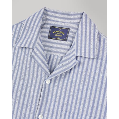 laydown image of Jacquard Chambray Camp Shirt