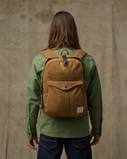 on model image of Journeyman Rugged Twill Backpack - 23L