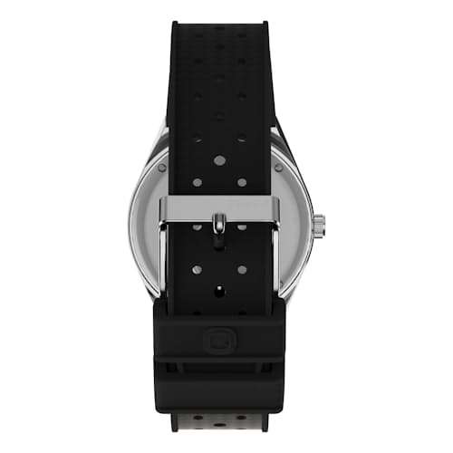 laydown image of Q Timex Diver Inspired 38mm Watch w/ Silicone Strap