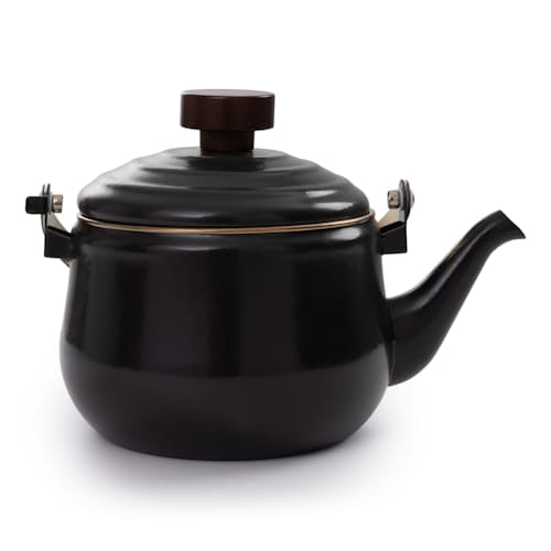 laydown image of Enamel Teapot