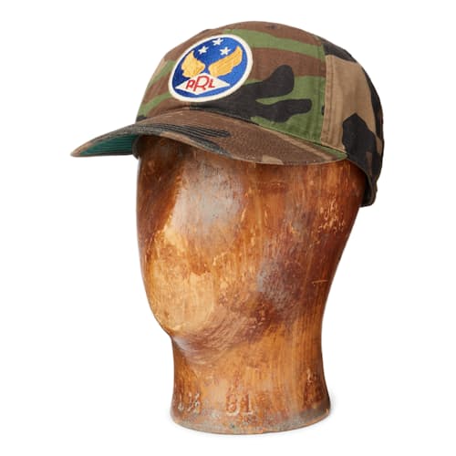 laydown image of Ripstop Woodland Camo Ball Hat
