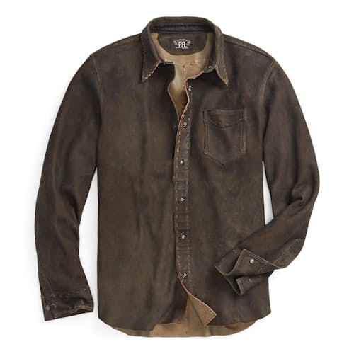 laydown image of Suede Frontier Western Shirt