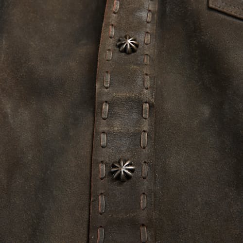 laydown image of Suede Frontier Western Shirt