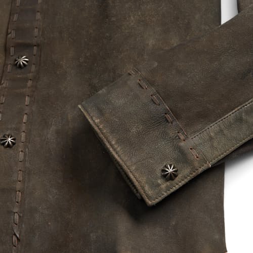 laydown image of Suede Frontier Western Shirt