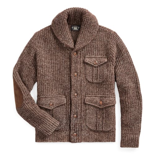 laydown image of Shawl Cardigan Sweater