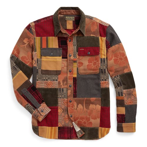 laydown image of Matlock Patchwork Workshirt