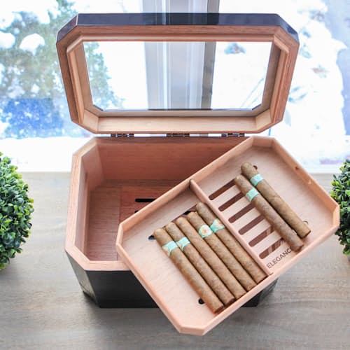 laydown image of Octodor Glass Top Humidor