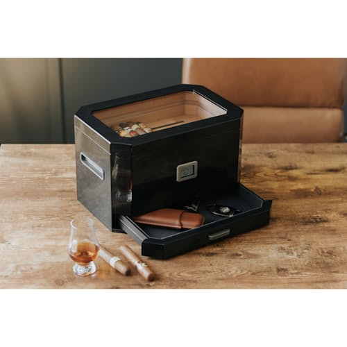 laydown image of Octodor Glass Top Humidor