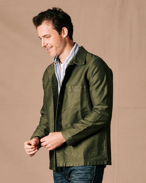 on model image of French Moleskin Work Jacket