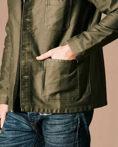 on model image of French Moleskin Work Jacket