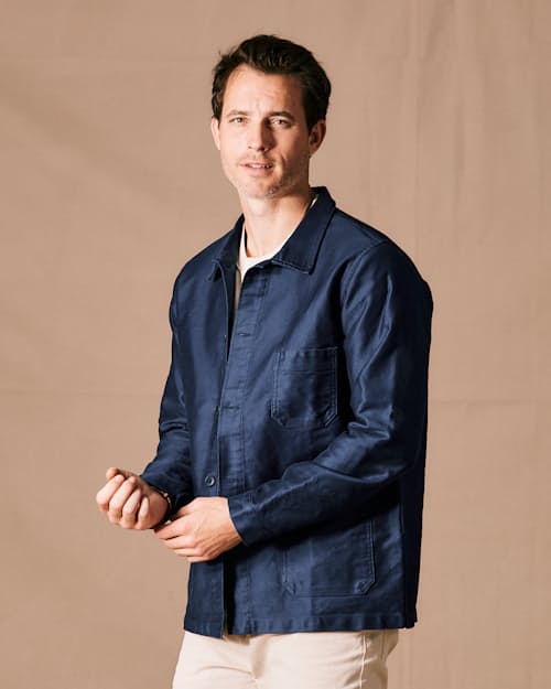 on model image of French Moleskin Work Jacket
