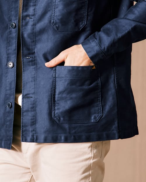 on model image of French Moleskin Work Jacket