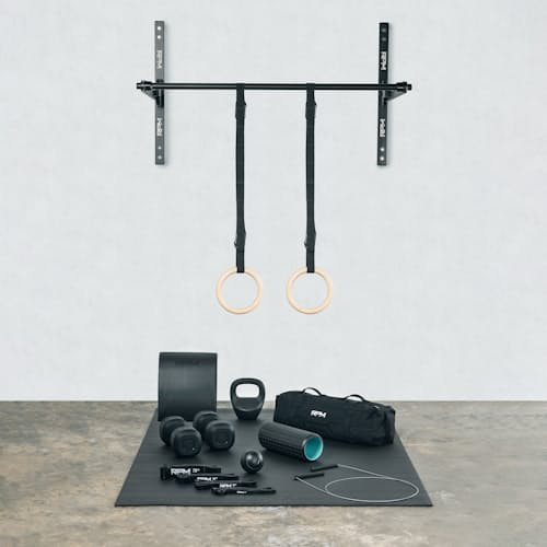 lifestyle image of Elevated Gym Kit - Novice - Adjustable Pull-Up Bar