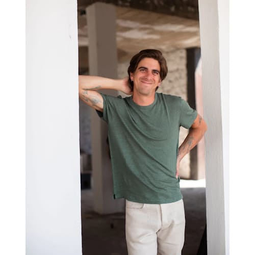 lifestyle image of The Sun Linen T-Shirt