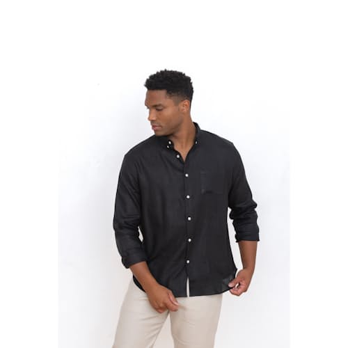 on model image of Playa Linen Shirt