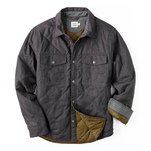 laydown image of Quilted Waxed Shirt Jacket