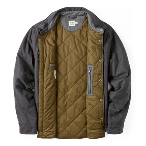 laydown image of Quilted Waxed Shirt Jacket