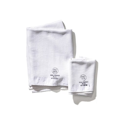 laydown image of Waffle Weave Cotton Towel - Face