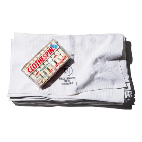 laydown image of Waffle Weave Cotton Towel - Face