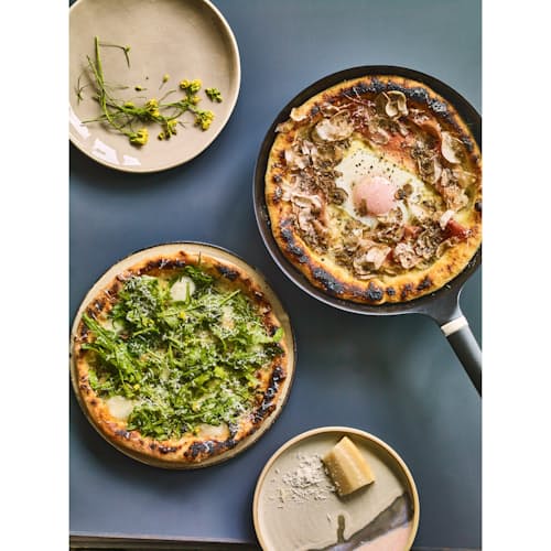 laydown image of Oven-Safe Skillet + Stainless Steel Lid - 11"
