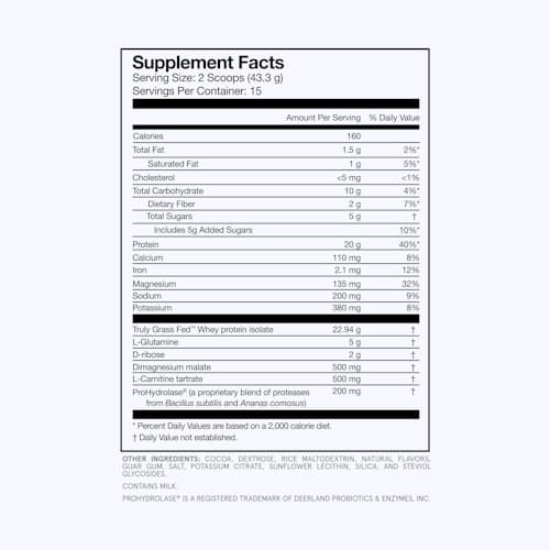 laydown image of Recovery Post Workout Protein & Carbs - Chocolate