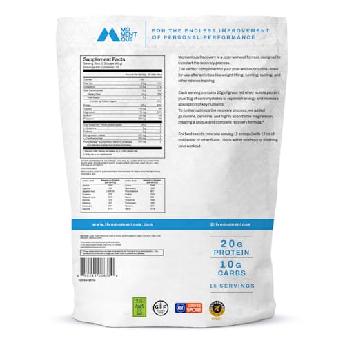 laydown image of Recovery Post Workout Protein & Carbs - Vanilla