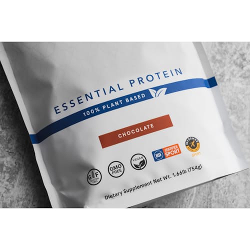 laydown image of Essential 100% Plant-Based Protein - Chocolate
