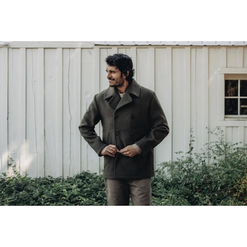 laydown image of Mariner Wool Peacoat