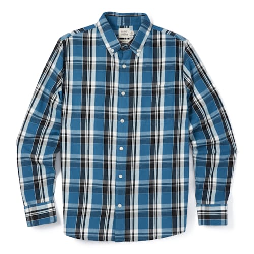 laydown image of Featherweight Plaid Button Down Shirt