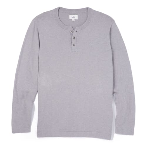 laydown image of Cotton Cashmere Henley Sweater