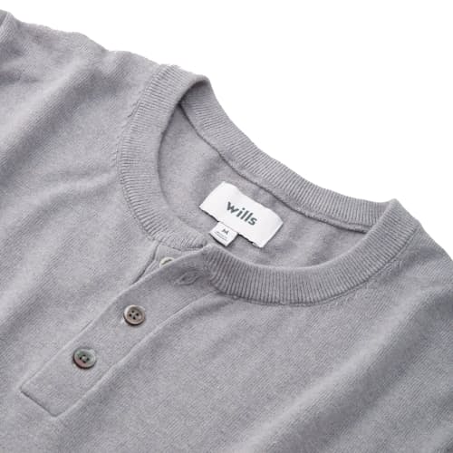lifestyle image of Cotton Cashmere Henley Sweater