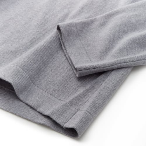 lifestyle image of Cotton Cashmere Henley Sweater