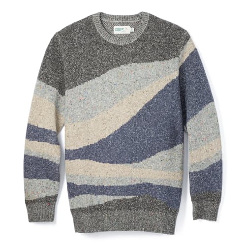 laydown image of Recycled Cotton Headlands Wave Crewneck Sweater