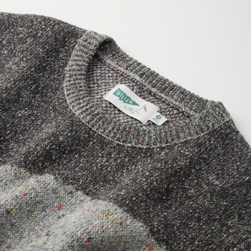 laydown image of Recycled Cotton Headlands Wave Crewneck Sweater