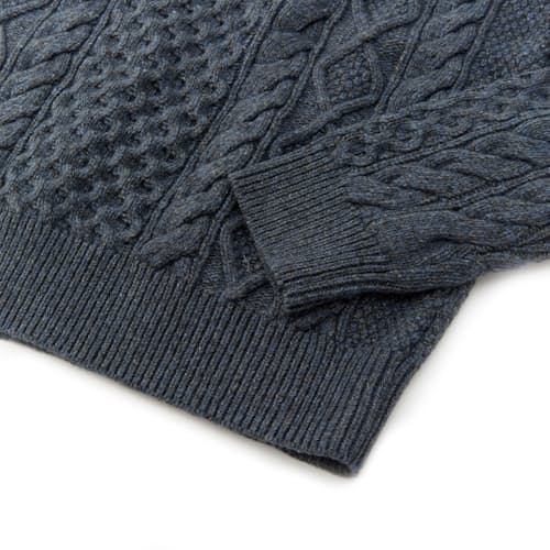 lifestyle image of Aran Cable Knit Crewneck Sweater
