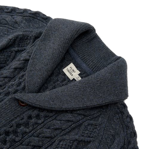 lifestyle image of Aran Cable Knit Cardigan Sweater