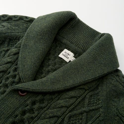 laydown detail image of Aran Cable Knit Cardigan Sweater