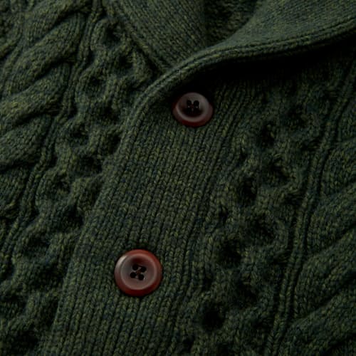 laydown detail image of Aran Cable Knit Cardigan Sweater