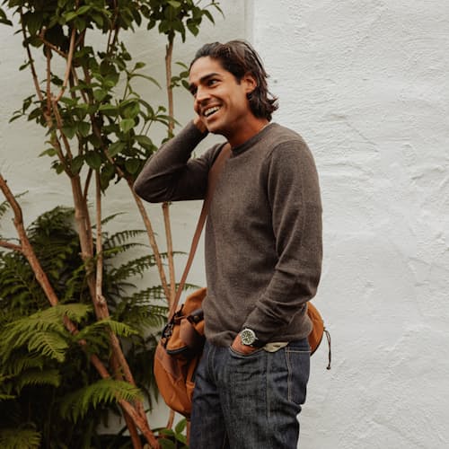 lifestyle image of Classic Cashmere Crewneck Sweater